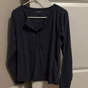 Old Navy Navy Long-Sleeve Henley Top
